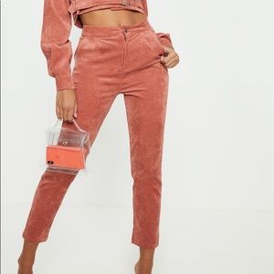 Corduroy High Waisted Trousers {PrettyLittleThing}